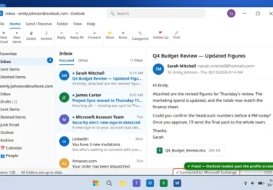 Outlook opened normally past the Loading Profile screen showing the inbox
