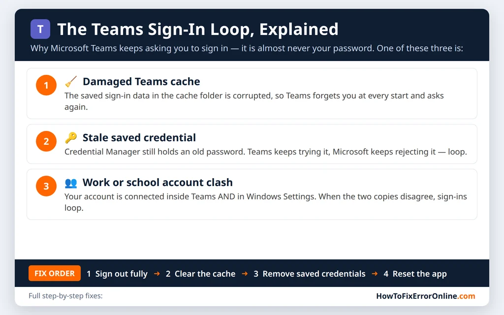 Microsoft Teams sign-in loop explained - why Teams keeps asking you to sign in and the fix order